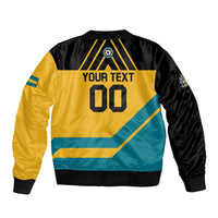 Custom Football The Bahamas Sleeve Zip Bomber Jacket Go Bahamian Slayers - Wonder Print Shop