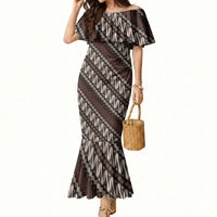 Yogyakarta Parang Batik Motifs Mermaid Dress Indonesian Traditional Pattern
