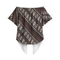 Yogyakarta Parang Batik Motifs Off Shoulder Wrap Waist Top Indonesian Traditional Pattern