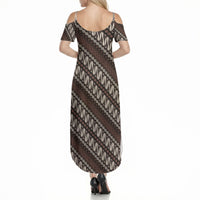 Yogyakarta Parang Batik Motifs Summer Maxi Dress Indonesian Traditional Pattern