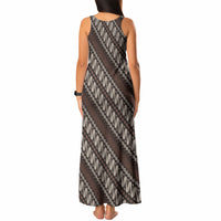 Yogyakarta Parang Batik Motifs Tank Maxi Dress Indonesian Traditional Pattern