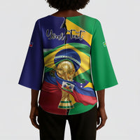 Personalized Brazil Haiti 2026 World Football Kimono Sleeve Blouse Come On Boys