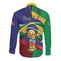 Personalized Brazil Haiti 2026 World Football Long Sleeve Button Shirt Come On Boys