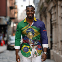 Personalized Brazil Haiti 2026 World Football Long Sleeve Button Shirt Come On Boys