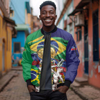 Personalized Brazil Haiti 2026 World Football Sleeve Zip Bomber Jacket Come On Boys