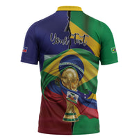 Personalized Brazil Haiti 2026 World Football Zipper Polo Shirt Come On Boys