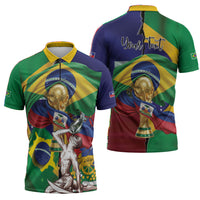 Personalized Brazil Haiti 2026 World Football Zipper Polo Shirt Come On Boys