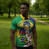 Personalized Brazil Haiti 2026 World Football Zipper Polo Shirt Come On Boys