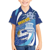 Uruguay 2024 Football Champions Family Matching Long Sleeve Bodycon Dress and Hawaiian Shirt Vamos La Celeste - Wonder Print Shop