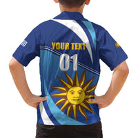 Uruguay 2024 Football Champions Family Matching Off Shoulder Maxi Dress and Hawaiian Shirt Vamos La Celeste - Wonder Print Shop