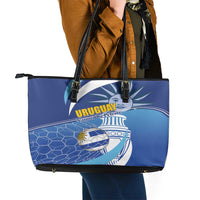 Uruguay 2024 Football Champions Leather Tote Bag Vamos La Celeste - Wonder Print Shop