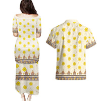 Enkutatash Dashiki Adey Abeba Pattern Couples Matching Puletasi and Hawaiian Shirt - Wonder Print Shop