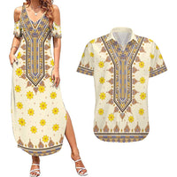 Enkutatash Dashiki Adey Abeba Pattern Couples Matching Summer Maxi Dress and Hawaiian Shirt - Wonder Print Shop