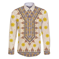 Enkutatash Dashiki Adey Abeba Pattern Family Matching Long Sleeve Bodycon Dress and Hawaiian Shirt - Wonder Print Shop