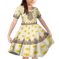 Enkutatash Dashiki Adey Abeba Pattern Family Matching Mermaid Dress and Hawaiian Shirt - Wonder Print Shop