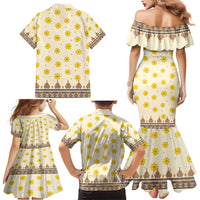 Enkutatash Dashiki Adey Abeba Pattern Family Matching Mermaid Dress and Hawaiian Shirt - Wonder Print Shop