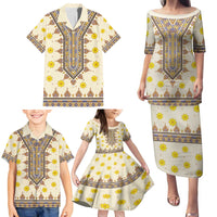 Enkutatash Dashiki Adey Abeba Pattern Family Matching Puletasi and Hawaiian Shirt - Wonder Print Shop