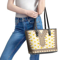 Enkutatash Dashiki Adey Abeba Pattern Leather Tote Bag - Wonder Print Shop