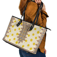 Enkutatash Dashiki Adey Abeba Pattern Leather Tote Bag - Wonder Print Shop