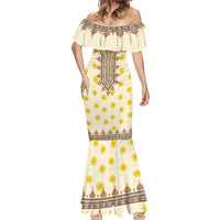 Enkutatash Dashiki Adey Abeba Pattern Mermaid Dress - Wonder Print Shop