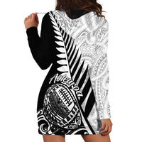 New Zealand Silver Fern Rugby Hoodie Dress Aotearoa Maori Black Version - Wonder Print Shop