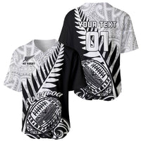 Custom New Zealand Silver Fern Rugby Baseball Jersey Aotearoa Maori Black Version - Wonder Print Shop