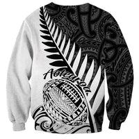 New Zealand Silver Fern Rugby Sweatshirt Aotearoa Maori White Version - Wonder Print Shop