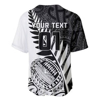 Custom New Zealand Silver Fern Rugby Baseball Jersey Aotearoa Maori White Version - Wonder Print Shop