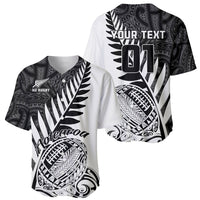Custom New Zealand Silver Fern Rugby Baseball Jersey Aotearoa Maori White Version - Wonder Print Shop