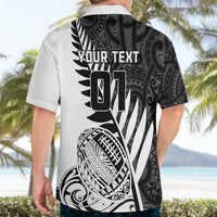 Custom New Zealand Silver Fern Rugby Hawaiian Shirt Aotearoa Maori White Version - Wonder Print Shop