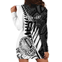 Custom New Zealand Silver Fern Rugby Hoodie Dress Aotearoa Maori White Version - Wonder Print Shop