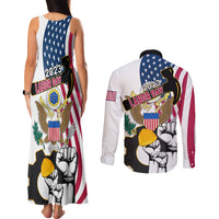 United States Labor Day Couples Matching Tank Maxi Dress and Long Sleeve Button Shirts Happy Labor Day 4th September - Wonder Print Shop
