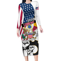United States Labor Day Long Sleeve Bodycon Dress Happy Labor Day 4th September - Wonder Print Shop