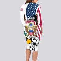 United States Labor Day Long Sleeve Bodycon Dress Happy Labor Day 4th September - Wonder Print Shop