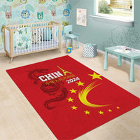 Custom China 2024 Area Rug Chinese Dragon Yellow Star - Wonder Print Shop