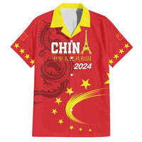 Custom China 2024 Family Matching Long Sleeve Bodycon Dress and Hawaiian Shirt Chinese Dragon Yellow Star - Wonder Print Shop