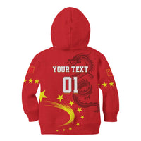Custom China 2024 Kid Hoodie Chinese Dragon Yellow Star - Wonder Print Shop