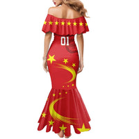 Custom China 2024 Mermaid Dress Chinese Dragon Yellow Star - Wonder Print Shop