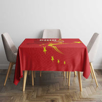 Custom China 2024 Tablecloth Chinese Dragon Yellow Star - Wonder Print Shop