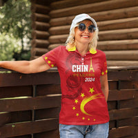 Custom China 2024 Women Polo Shirt Chinese Dragon Yellow Star - Wonder Print Shop