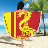 Custom China Beach Blanket Chinese Dragon With Eiffel Tower - Wonder Print Shop