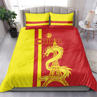 Custom China Bedding Set Chinese Dragon With Eiffel Tower - Wonder Print Shop