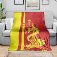 Custom China Blanket Chinese Dragon With Eiffel Tower