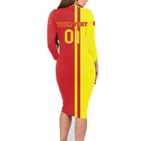 Custom China Family Matching Long Sleeve Bodycon Dress and Hawaiian Shirt Chinese Dragon With Eiffel Tower - Wonder Print Shop