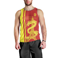 Custom China Men Tank Top Chinese Dragon With Eiffel Tower - Wonder Print Shop