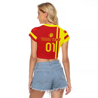 Custom China Raglan Cropped T Shirt Chinese Dragon With Eiffel Tower - Wonder Print Shop