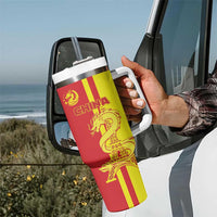 China Tumbler With Handle Chinese Dragon With Eiffel Tower - Wonder Print Shop