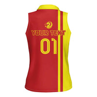 Custom China Women Sleeveless Polo Shirt Chinese Dragon With Eiffel Tower - Wonder Print Shop