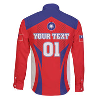 Custom Taiwan Family Matching Off Shoulder Maxi Dress and Hawaiian Shirt Taiwanese Sporty Flag Style - Wonder Print Shop