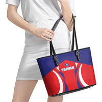 Custom Taiwan Leather Tote Bag Taiwanese Sporty Flag Style - Wonder Print Shop